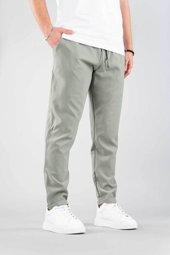 bombe Men's Jogger Pants Elastic Waist Drawstring Cotton Comfortable Boyfriend Pants Green