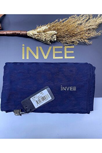 Invee İnvee Leopar Şal Lacivert