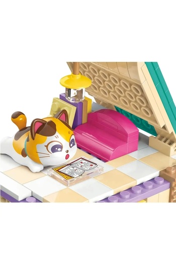 Doğan Oyuncak Dünyası Micro Blocks Calico Cat Comic House Cat Comic Shop 324 Pieces - Lego Sets - Keeppley Mini