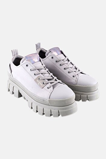 Palladium Women Medium Revolt Lo Tx Lace Up Casual Shoes, Grey