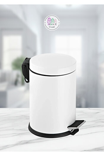 BEKAZE Stainless Steel Pedal Bathroom Trash Can 3L – Micro Size, Quiet Lid