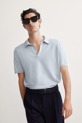 H&M İnce Triko Polo Tişört Regular Fit