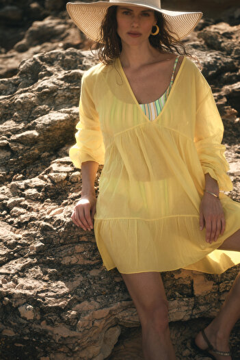 C&City Pareo Beach Dress 22329 Κίτρινο