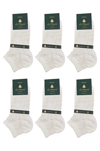 La Pescara Latte Plain Ultra Luxury 6 Pack Bamboo Half Men's Socks Crp340