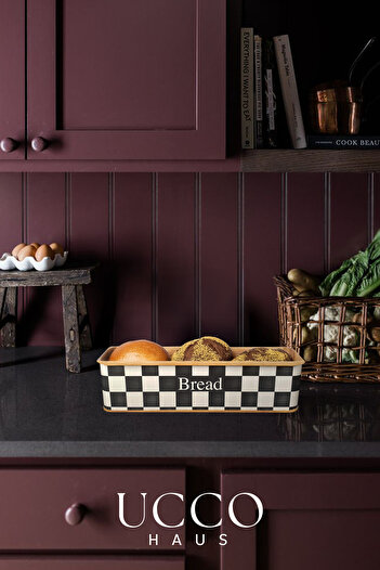 UCCO Retro Metal Bread Bowl - Stylish and Durable Kitchen Bread Storage Container, Retro Style Presentation Bowl