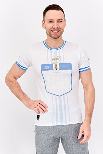 Puma Men Sportswear Fit Short Sleeves Uruguayan Football Association Jersey, White