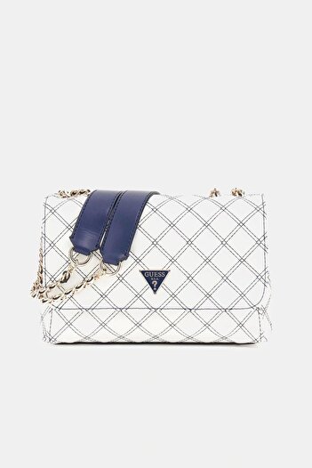 Guess Cruise Vibe Cnvrtble Xbdy Flap Women White Crossbody Bag Hwqg9649200-Wtv