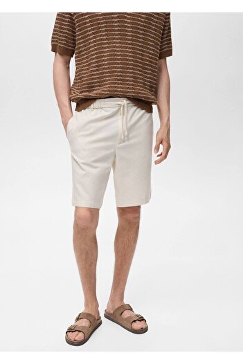 MANGO Man Linen Tied Shorts