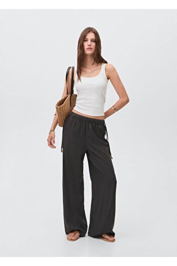 Mango Teen Long Linen Trousers