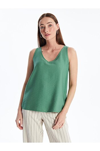 LC Waikiki Women's V-Neck Plain Blouse (S4)