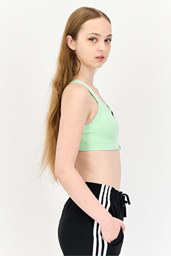 adidas Women Brand Logo Padded Sports Bra, Pale Green