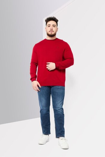 Harmont & Blaine Men Round Neck Embroidered Logo Sweater, Red