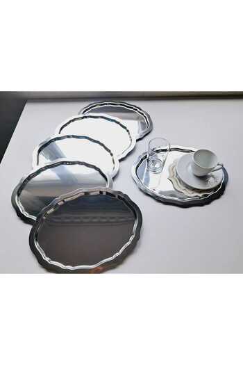 Elk Home 20'25 cm Steel Oval Wave Model 6 Pieces Service and Presentation Tray