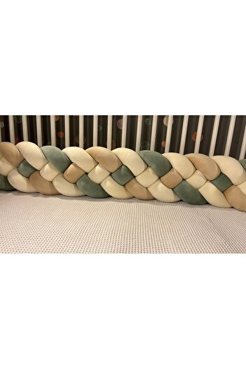ısıklıtoplarrengarenk 360 cm 4 Mesh Velvet Crib Guard