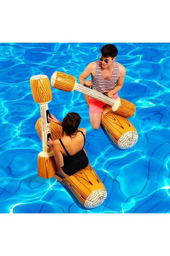 Boldy Inflatable Balance Game for 2 - Inflatable Balance Bar - Pool Duel Game - Inflatable Battle Game Sticks