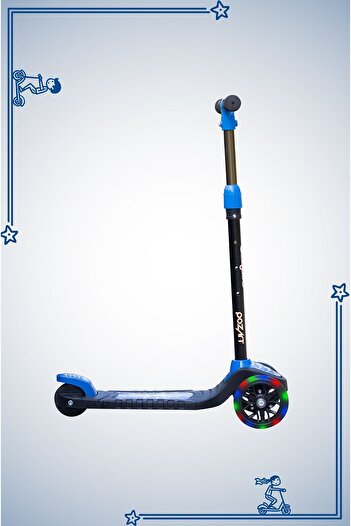 POZART Scooter Yeni Swing 3tekerli Led Işıklı 40Kğ Kapasiteli 3+Yaş Uygun