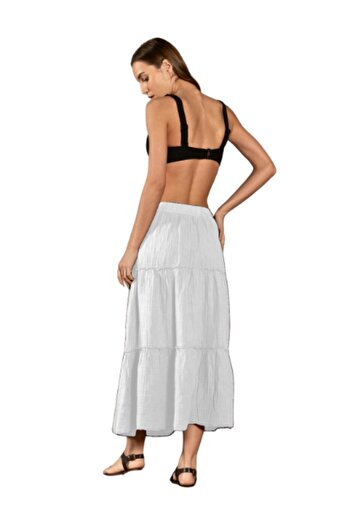 clavia High Waist Muslin Skirt, Layered Pleated Skirt, Hijab Skirt, Casual Skirt, Summer Long Skirt