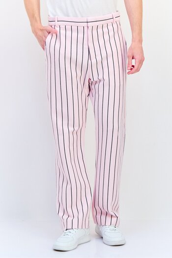 Esprit Men Loose Fit Straight Leg Non Stretchable Pants, Pink