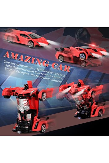Yelajoy Transforming Robot RC Car for Kids,1:18 Scale,One-Button,Remote Control Car for Boys 3-8
