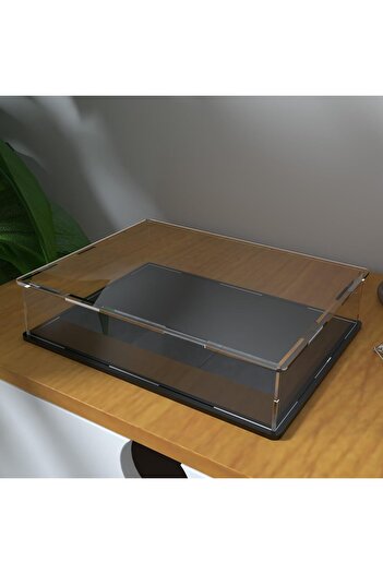 Generic Book Display Case, 10.6x8x2.4 Inch Clear Acrylic Display Cases with Matte Black Base