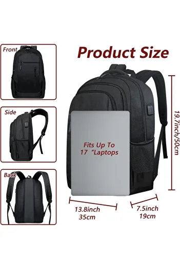 fulina Portable laptop backpack,3 main compartment pockets,Water-Resistant & Durable, for travel,office