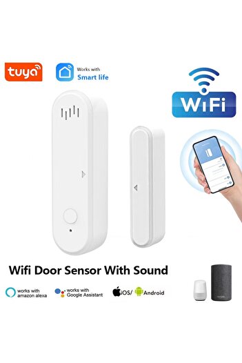 Choice 19KWT ONENUO Tuya Smart WiFi Door Sensor 80dB Sound Window Sensor Smart Life Arm Disarm Door Sensor