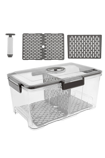 Choice 7.5L gray Kitchen Countertop Airtight Box Transparent 8Qt Bread Storage Container Extra Large with L