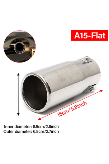 Choice Flat Universal Car Exhaust Pipe Tip Muffler Steel Stainless Trim Tail Tube Vehicle Auto Replacement