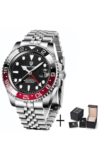 Choice8 Jubilee black red PAGANI DESIGN 40MM Ceramic GMT Automatic Watch Men's Mechanical Watch Sapphire Gla