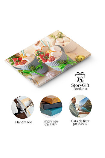 StoryGift Romania Canvas Print Delicious Chocolate, Beautifully Decorated For Christmas A Warm And Sweet Drink