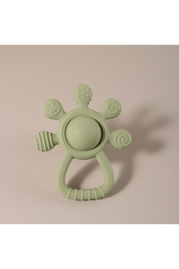 Choice green 2025 new Teething Silicone Palm Rattle Teether bunny - Safe Baby Chew Toys for Soothing Sore G