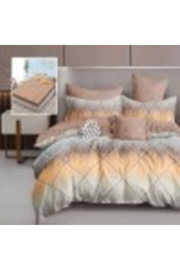 Pucioasa Finet bed linen with elastic, duvet cover 200x220cm, 6 pieces, geometric gold