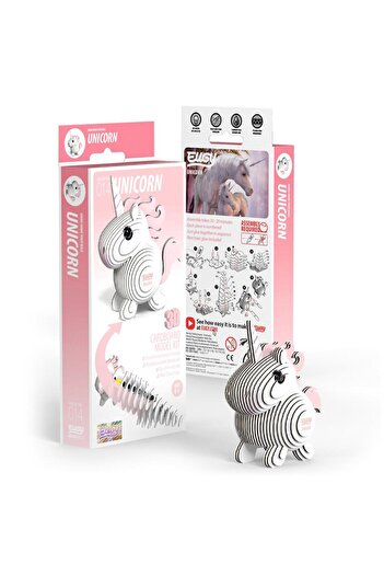 Eugy 3D Unicorn Puzzle – Fantasy Puzzle Toy for Kids, Eco-Friendly Cardboard Model
