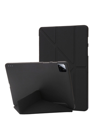 Choice جراب Xiaomi Pad 7 أسود 11.2 بوصة ذكي من مادة TPU الناعمة مع حامل خلفي لجهاز Xiaomi Pad 7 مقاس 11.2 بوصة