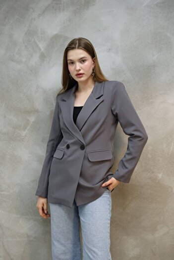 ZF BUTİK Kadın Tek Düğmeli Blazer Ceket