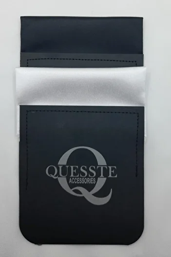 Quesste Accessory Men's Black and White Ready Folded Plain Set of 2 Pocket Lapel Handkerchief