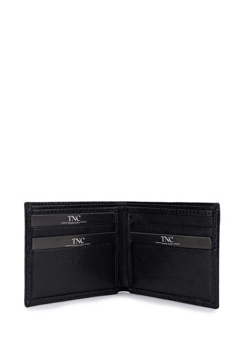 Tamer Tanca Men's Genuine Leather Black Caviar Wallet Wallet