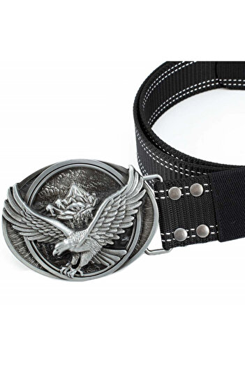 PUFO Wild Eagle Men's Belt 3.8 x 123 cm, black