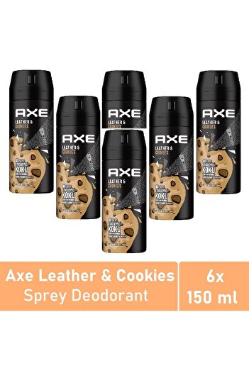 Axe Erkek Deodorant Leather & Cookies 150 Ml - 6'lı Avantaj Paketi