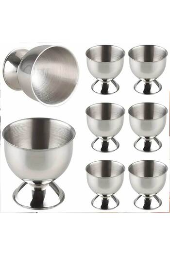 Reyo 6Pcs Stainless Steel Goblet Egg Holder, Goblet Egg Cup Hotel, Restaurant