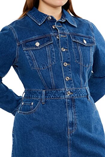 Forever 21 Plus Size Denim Mini Elbise