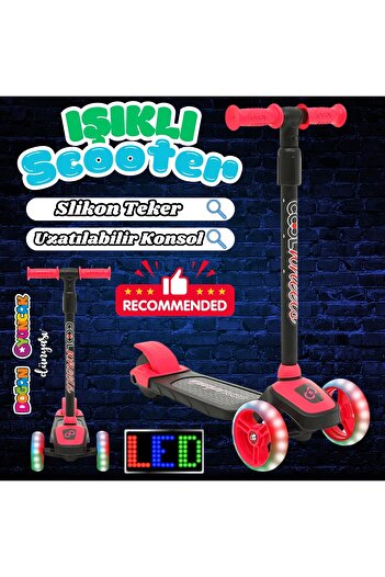 Doğan Oyuncak Dünyası Cool Wheels Pembe Twist Işıklı 3 Tekerlekli Scooter - Işıklı Scooter - CoolWheels Scooter - Çocuk Sc