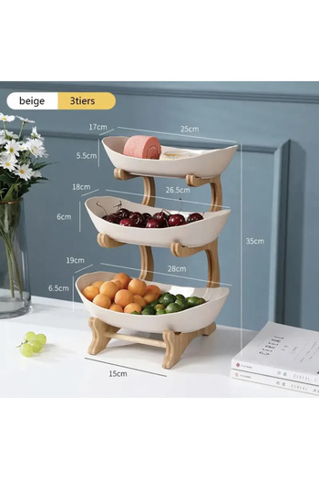 Choice Pink L 2/3 Layer Fruit Plate Home Living Room Plastic Snack Dish Creative Modern Dried Fruit Basket