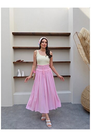 ESRAHELVACI Waist Gathered Maxi Skirt
