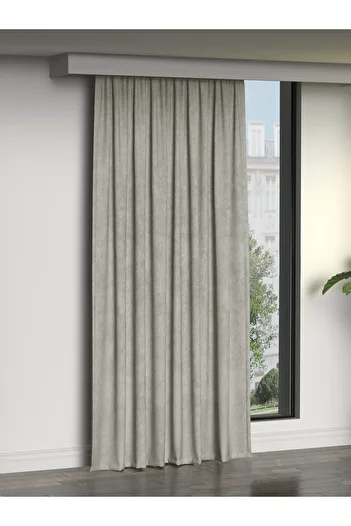 FAVOLLİ Ecru Island Background Curtain - Extrafor Drawstring Dream Series
