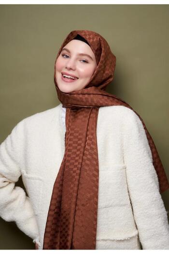 Modakaşmir Jacquard Shawl Brown Color