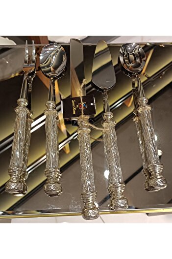 ROY KING Glass 5 Piece Service Set Silver