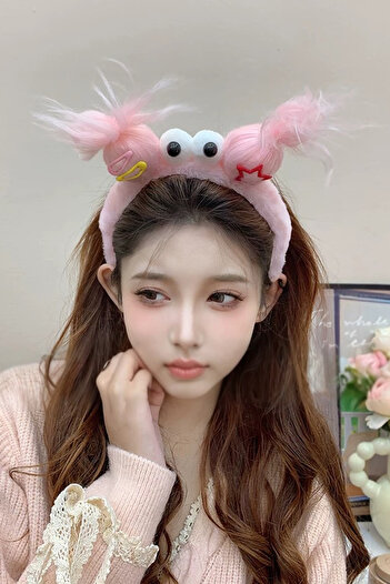TAKIŞTIR Pink Color Plush Crown with Beast Figure