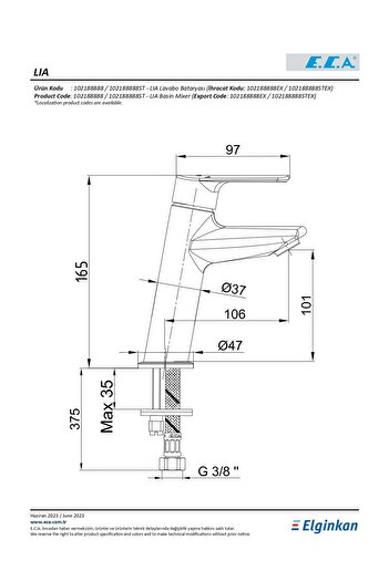 Eca Lia Sink Faucet 102188888