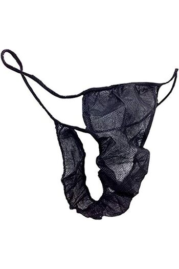 LA PERLA TECH سراويل بيكيني نسائية من قماش صوف أسود. بيكيني للاستخدام مرة واحدة لعلاجات السبا وإزالة الشعر بالشمع، 50 قطعة.